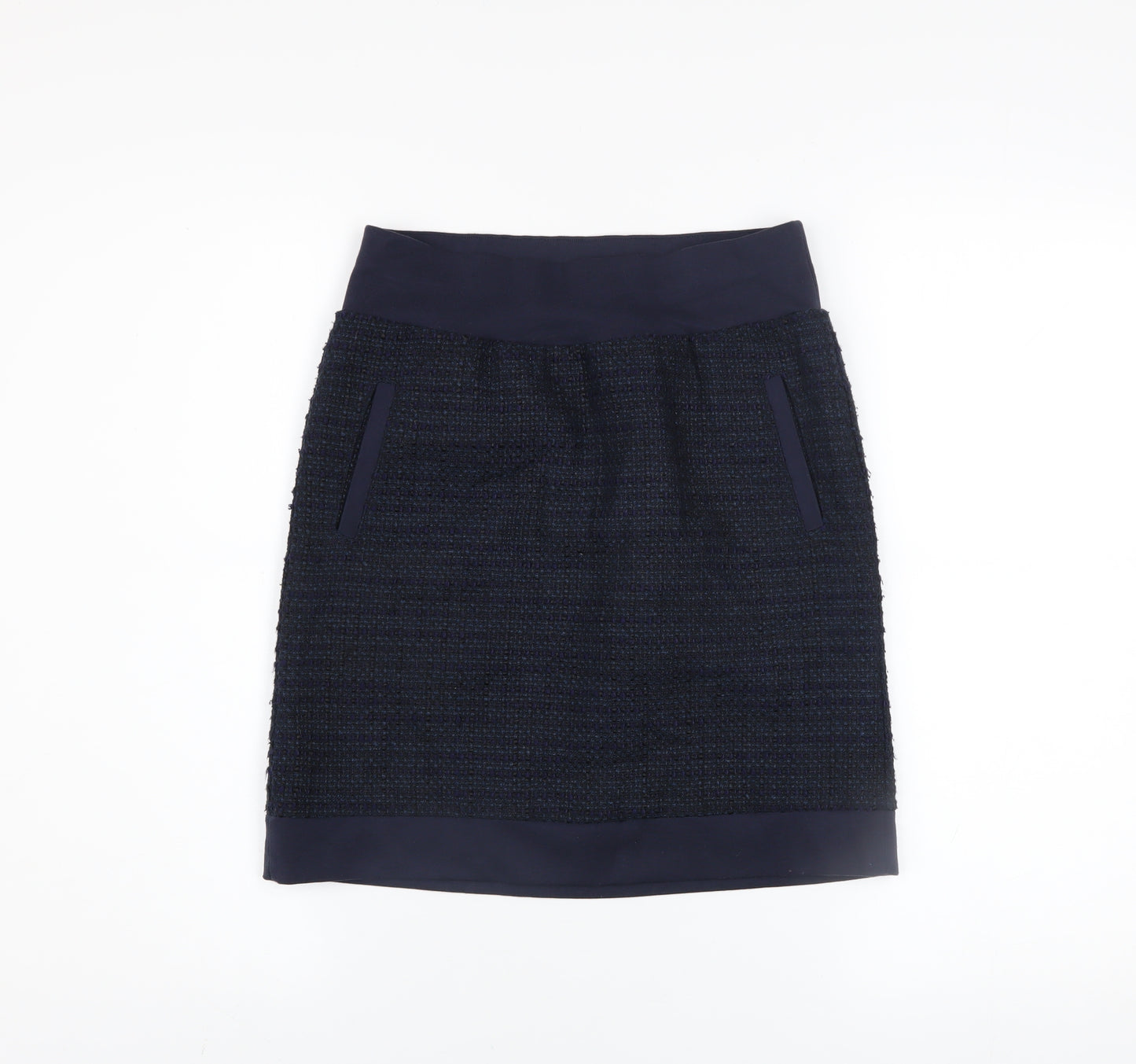 Sandwich Women Navy Blue Tweed Pencil Skirt Size 4 Cotton Blend