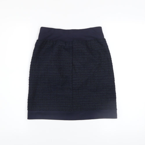 Sandwich Women Navy Blue Tweed Pencil Skirt Size 4 Cotton Blend