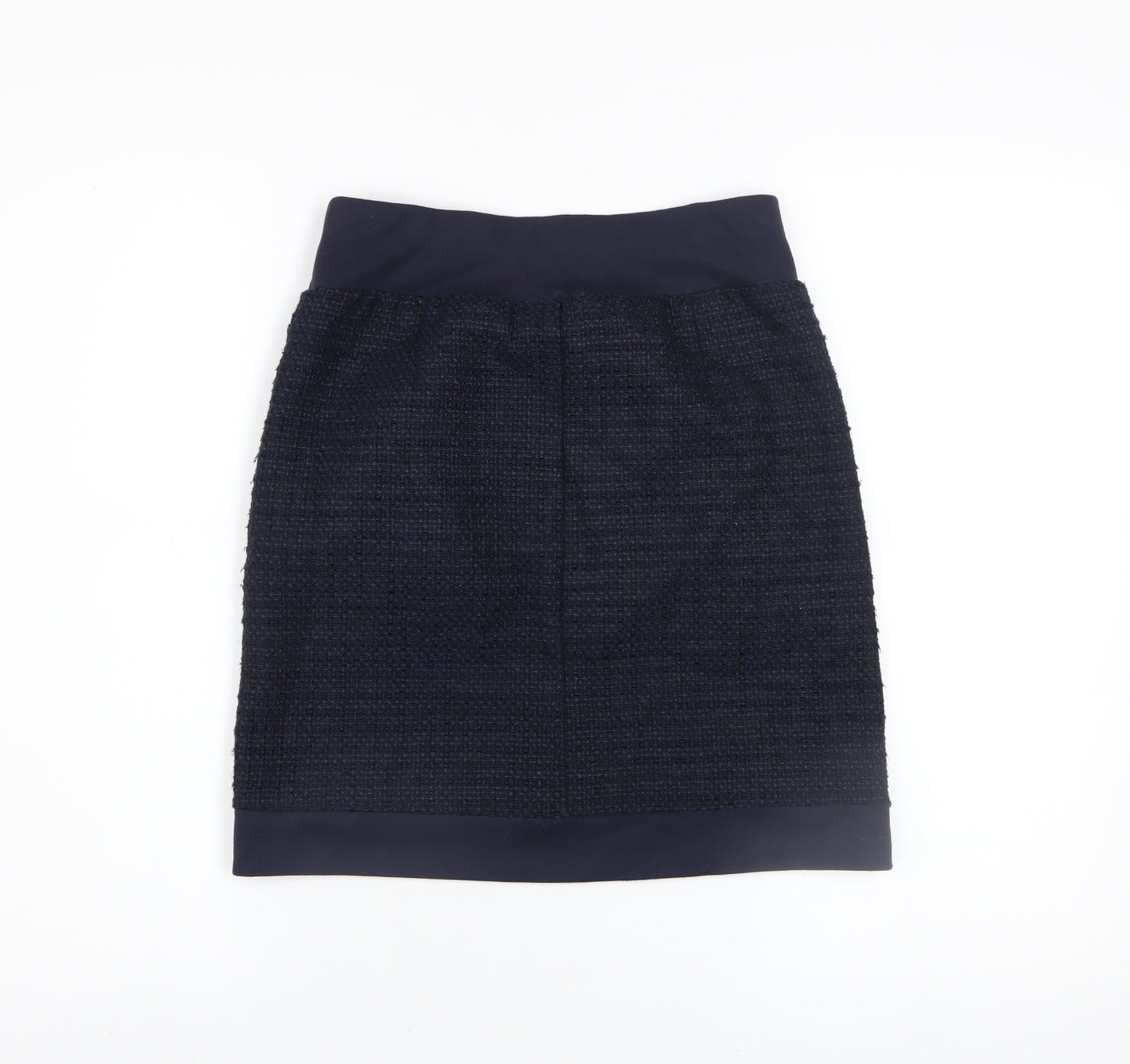 Sandwich Women Navy Blue Tweed Pencil Skirt Size 4 Cotton Blend