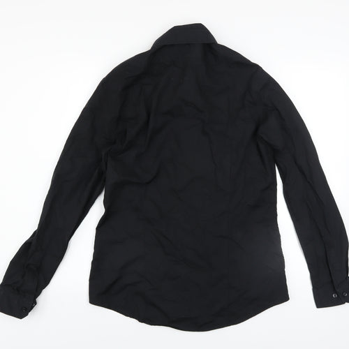 H&M Men's Black Slim Fit Long Sleeve Easy Iron Shirt Size M