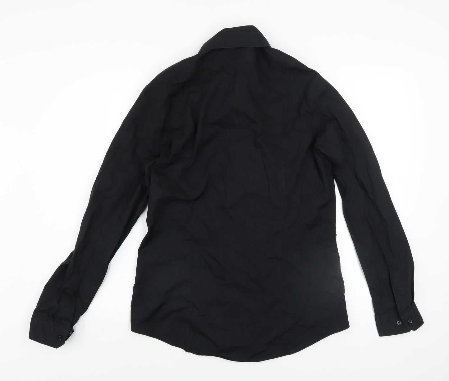 H&M Men's Black Slim Fit Long Sleeve Easy Iron Shirt Size M
