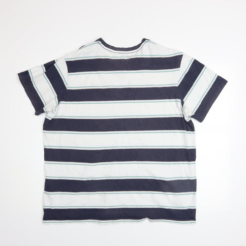 Levi's Men's Blue Striped Relaxed Fit Cotton T-Shirt Size L