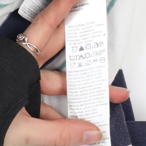 Levi's Men's Blue Striped Relaxed Fit Cotton T-Shirt Size L