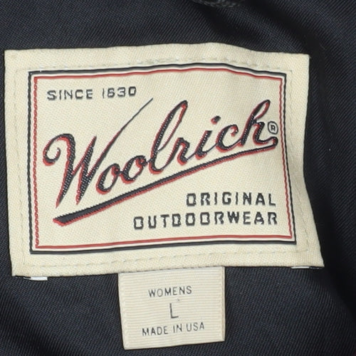 Woolrich Womens Red Long Wool Overcoat Lined Button Coat Size L