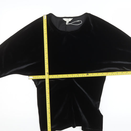 Marks and Spencer Womens Black Velvet Long Sleeve Top Size 10 Regular