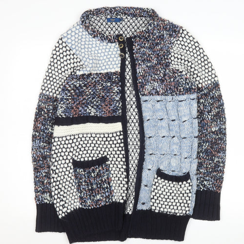 Cotton Traders Womens Multicoloured Size 12 Chunky Knit Cardigan