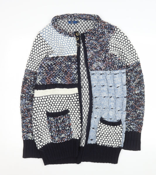 Cotton Traders Womens Multicoloured Size 12 Chunky Knit Cardigan