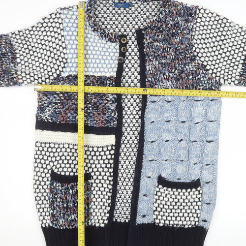 Cotton Traders Womens Multicoloured Size 12 Chunky Knit Cardigan