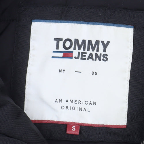 Tommy Jeans Men's Black Fur Hooded Bomber Jacket Size S Winter Coat