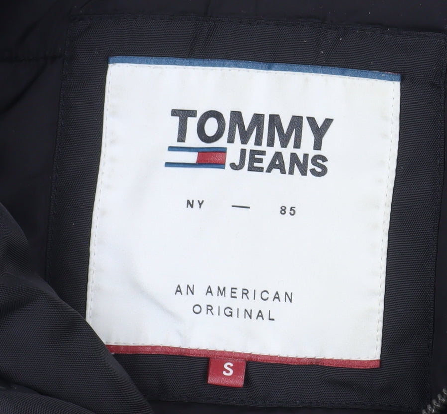 Tommy Jeans Men's Black Fur Hooded Bomber Jacket Size S Winter Coat