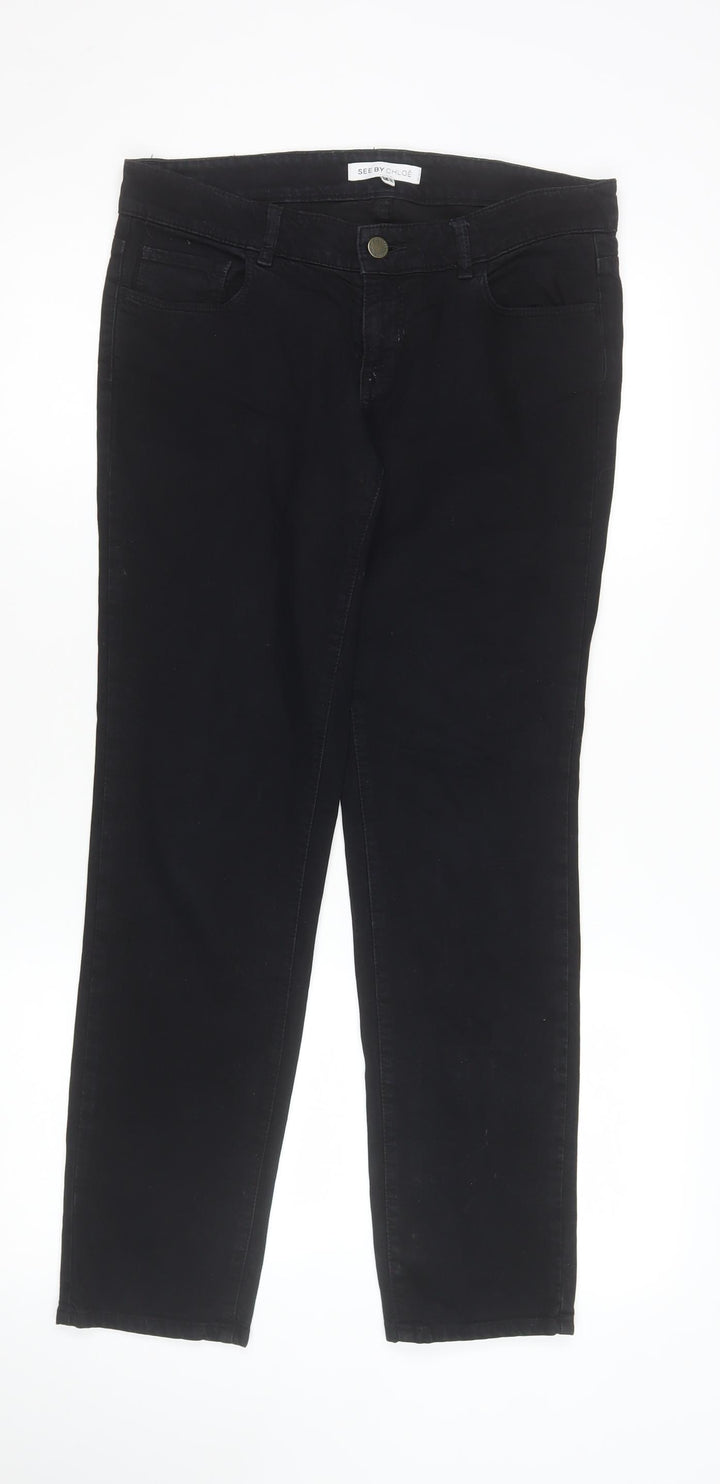 See by Chloé Women's Black Slim Straight Jeans Size 28