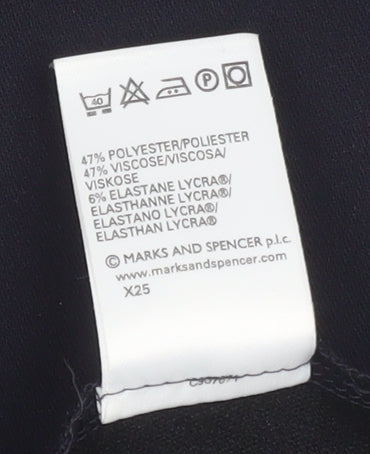 Marks and Spencer Women’s Blue Size 8 Straight Leg Stretch Trousers