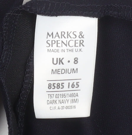 Marks and Spencer Women’s Blue Size 8 Straight Leg Stretch Trousers