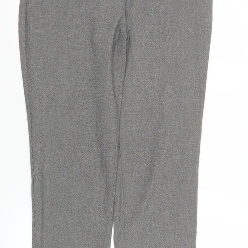 Marks and Spencer Women’s Grey Check Stretch Straight Trousers Size 10