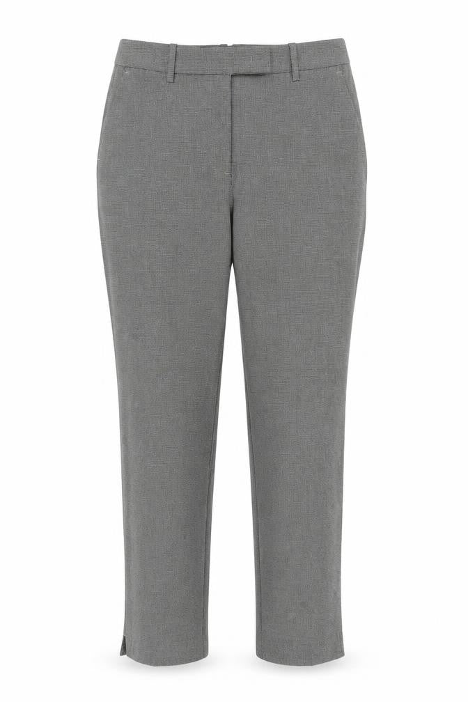 Marks and Spencer Women’s Grey Check Stretch Straight Trousers Size 10
