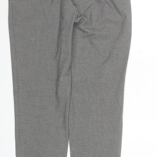 Marks and Spencer Women’s Grey Check Stretch Straight Trousers Size 10