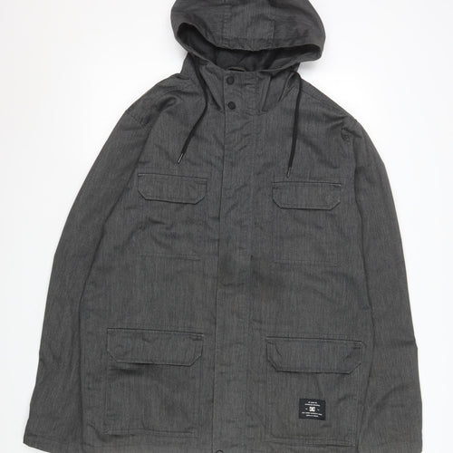 DC Men’s Grey Hooded Parka Jacket Size M Regular Fit