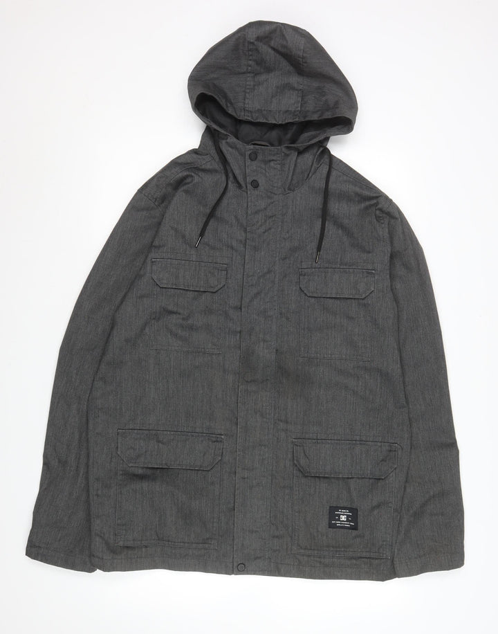 DC Men’s Grey Hooded Parka Jacket Size M Regular Fit