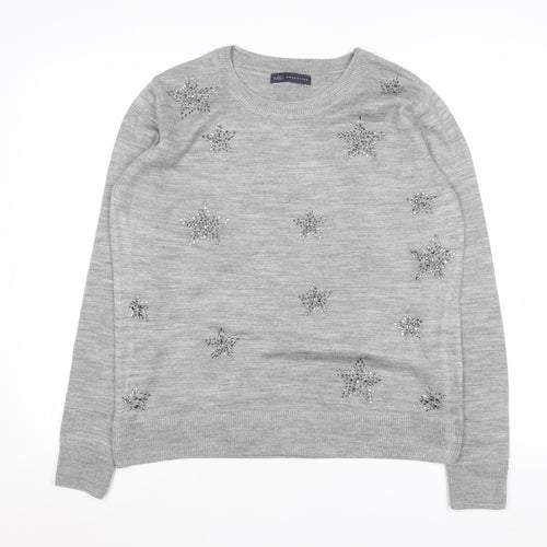 Marks and Spencer Womens Grey XL Beaded Star Long Sleeve Jumper