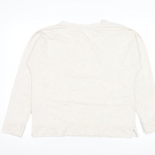 Marks and Spencer Womens Ivory Reindeer Christmas Long Sleeve T-Shirt UK 14