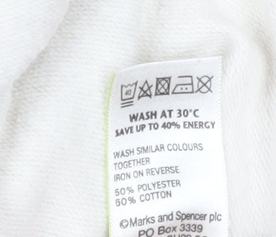 Marks and Spencer Womens Ivory Reindeer Christmas Long Sleeve T-Shirt UK 14