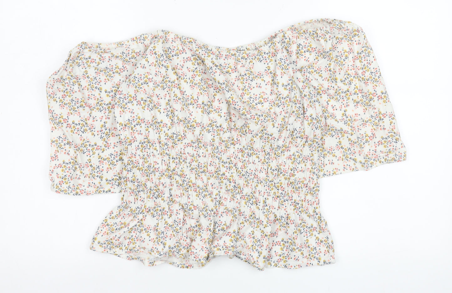 ASOS Women’s Multicoloured Floral Off Shoulder Tunic Blouse Size 14