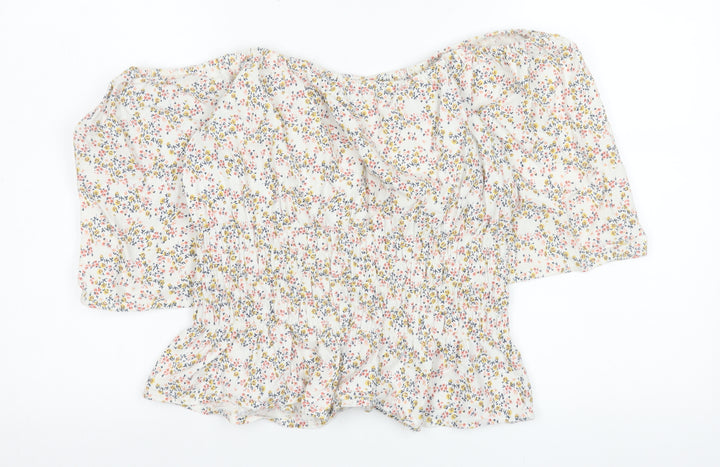 ASOS Women’s Multicoloured Floral Off Shoulder Tunic Blouse Size 14