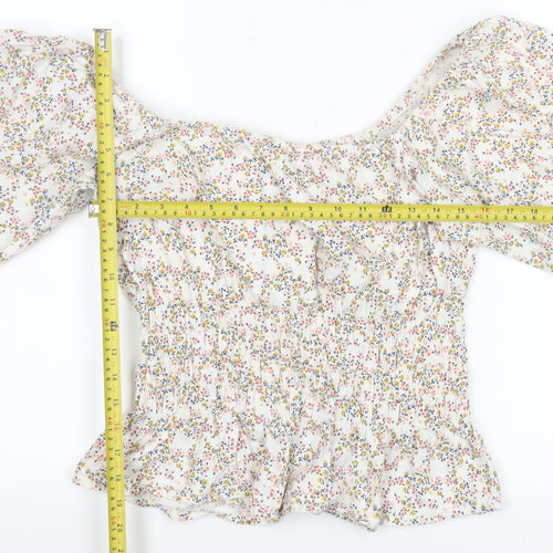 ASOS Women’s Multicoloured Floral Off Shoulder Tunic Blouse Size 14