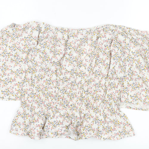 ASOS Women’s Multicoloured Floral Off Shoulder Tunic Blouse Size 14