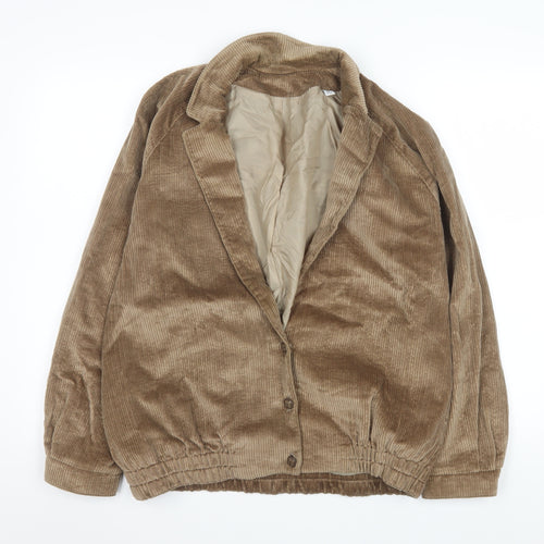 Viyella Women Brown Corduroy Lined Jacket Size 14 Classic Style