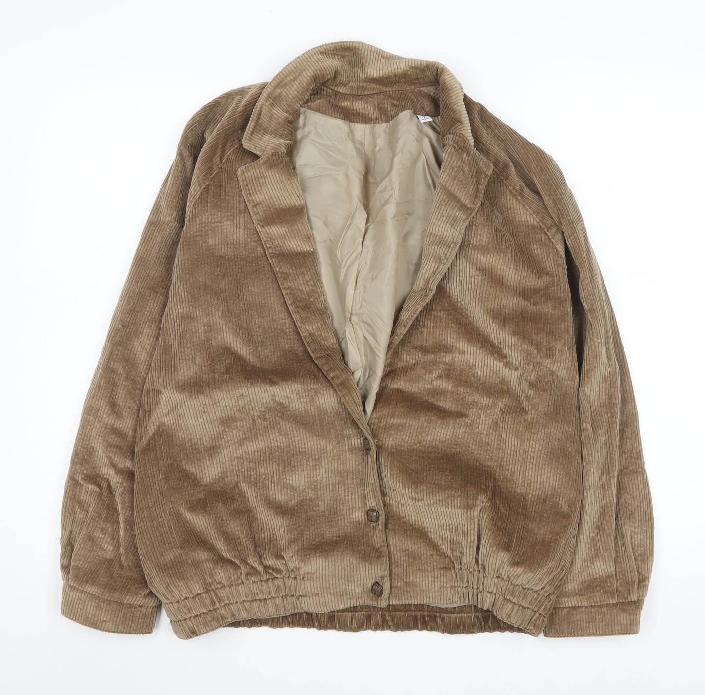Viyella Women Brown Corduroy Lined Jacket Size 14 Classic Style