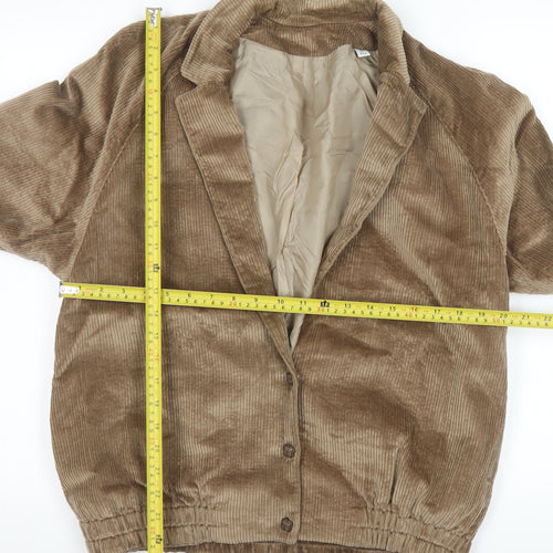 Viyella Women Brown Corduroy Lined Jacket Size 14 Classic Style
