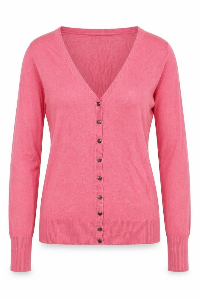 French Connection Womens Pink XS V-Neck Button Cardigan
