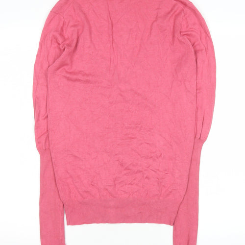 French Connection Womens Pink XS V-Neck Button Cardigan