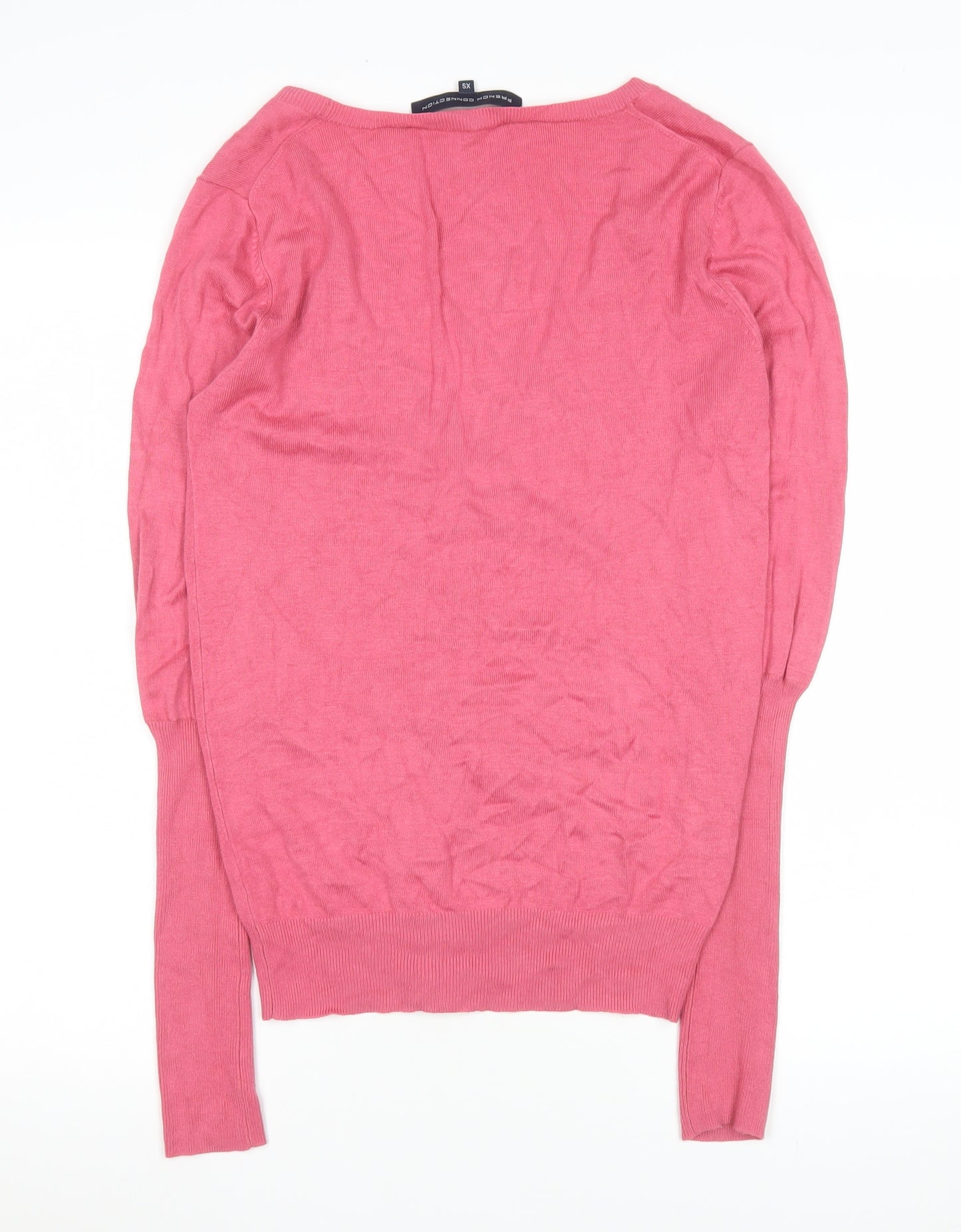 French Connection Womens Pink XS V-Neck Button Cardigan