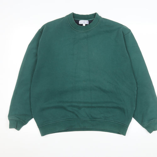 Antartex Men's Green Pullover Sweatshirt M Crew Neck Cotton Blend