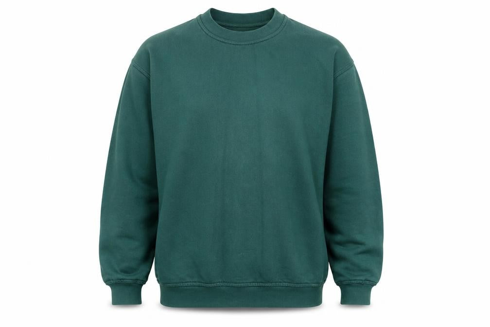 Front view of Antartex Men's Green Pullover Sweatshirt M Crew Neck Cotton Blend