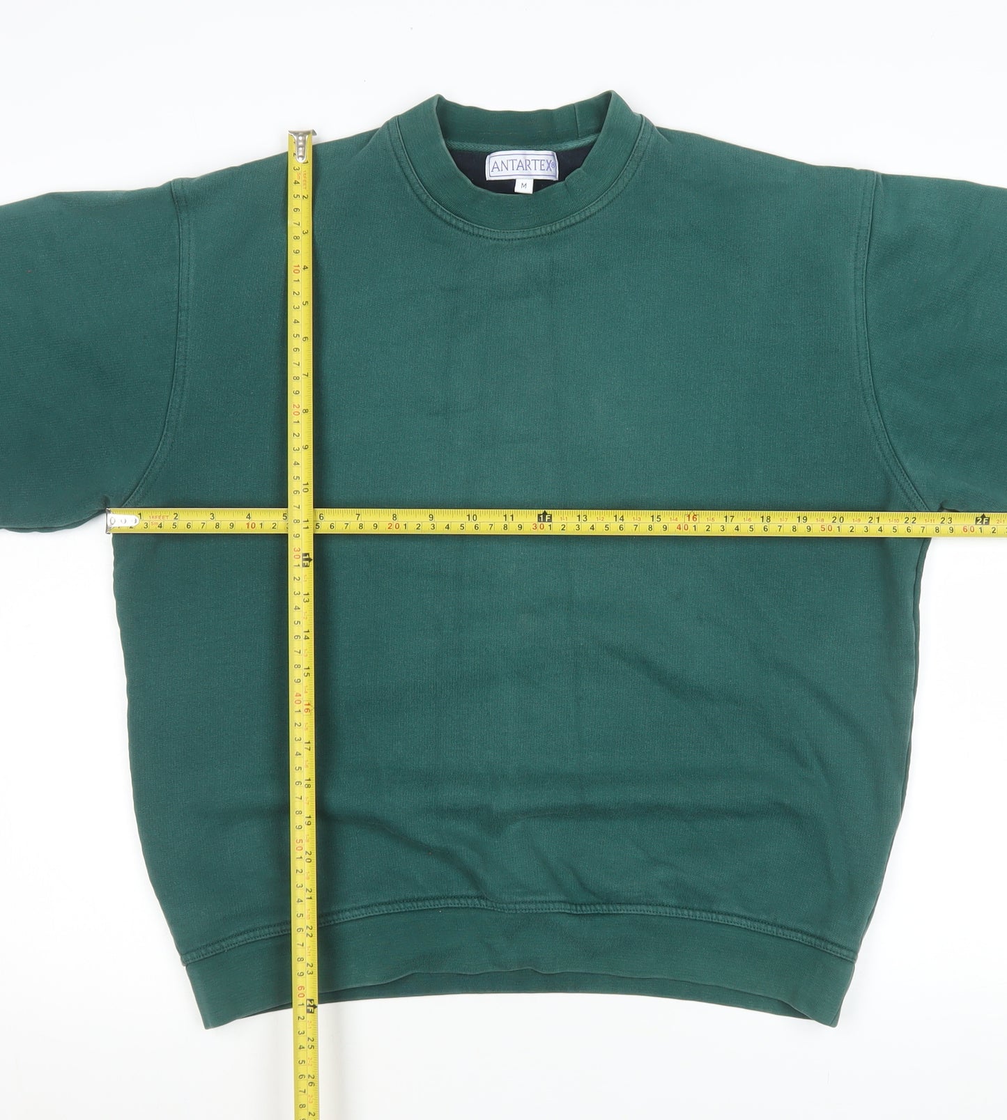 Antartex Men's Green Pullover Sweatshirt M Crew Neck Cotton Blend