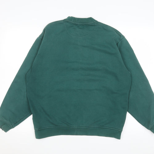 Antartex Men's Green Pullover Sweatshirt M Crew Neck Cotton Blend