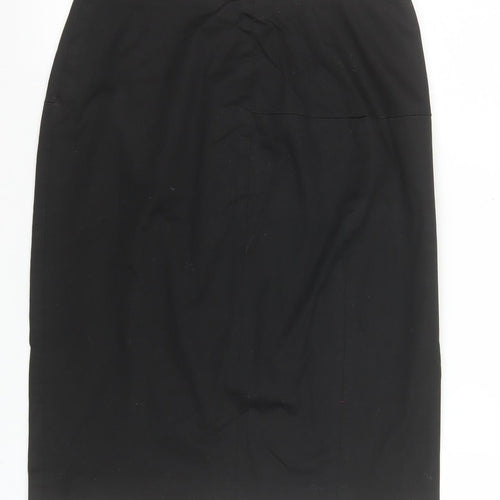 French Connection Women's Black Cotton Zip Pencil Skirt Size 10