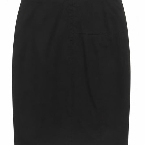 French Connection Women's Black Cotton Zip Pencil Skirt Size 10