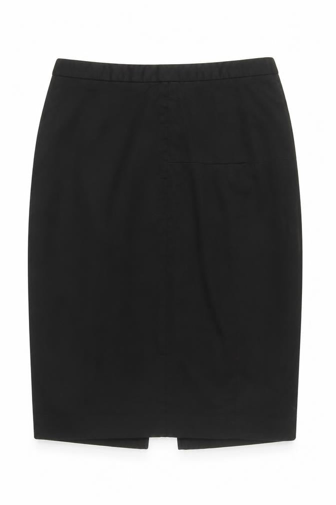 French Connection Women's Black Cotton Zip Pencil Skirt Size 10