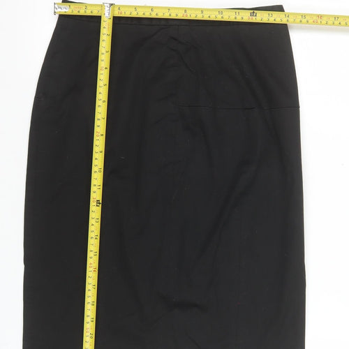 French Connection Women's Black Cotton Zip Pencil Skirt Size 10