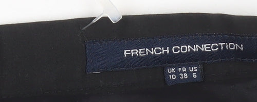 French Connection Women's Black Cotton Zip Pencil Skirt Size 10