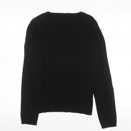 Betty Jackson Black Women's Black Beaded Knit Top Size 12