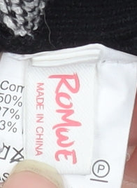 Romwe Women's Black Anime Graphic Pullover Sweatshirt Size L