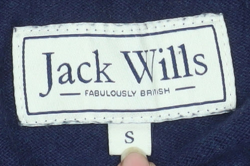Jack Wills Men's Blue Cotton Cashmere Crew Neck Jumper Size S
