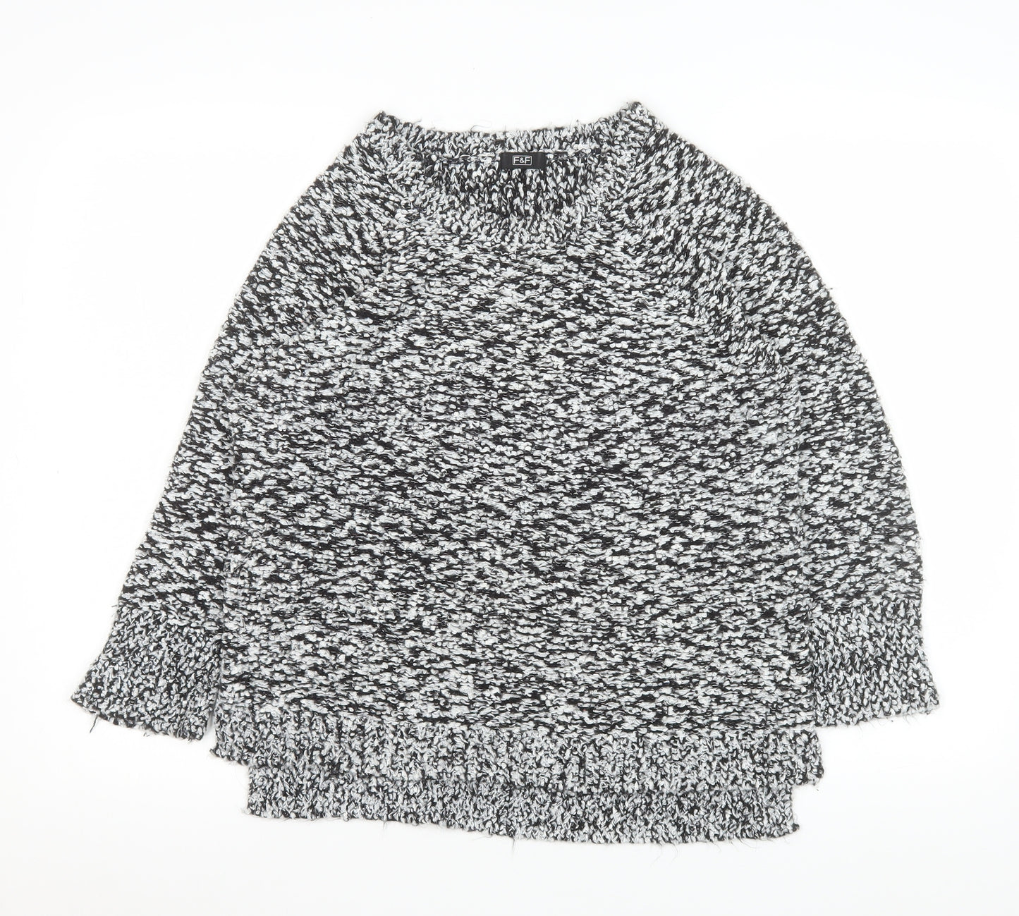 F&F Women’s Grey Chunky-Knit Pullover Jumper Size 14