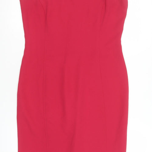 Kaliko Women Red Size 12 Sheath Knee Length Sleeveless Dress