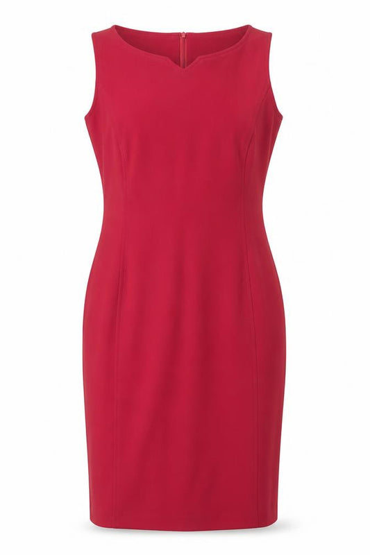 Front view of Kaliko Women Red, size 12, Sheath Knee Length Sleeveless Dress